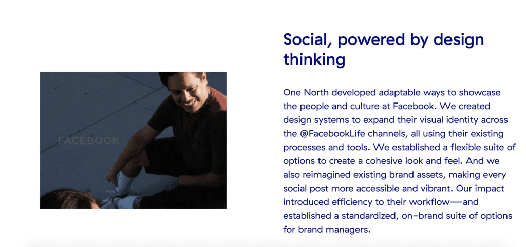 Facebook digital agency One north, case of study
